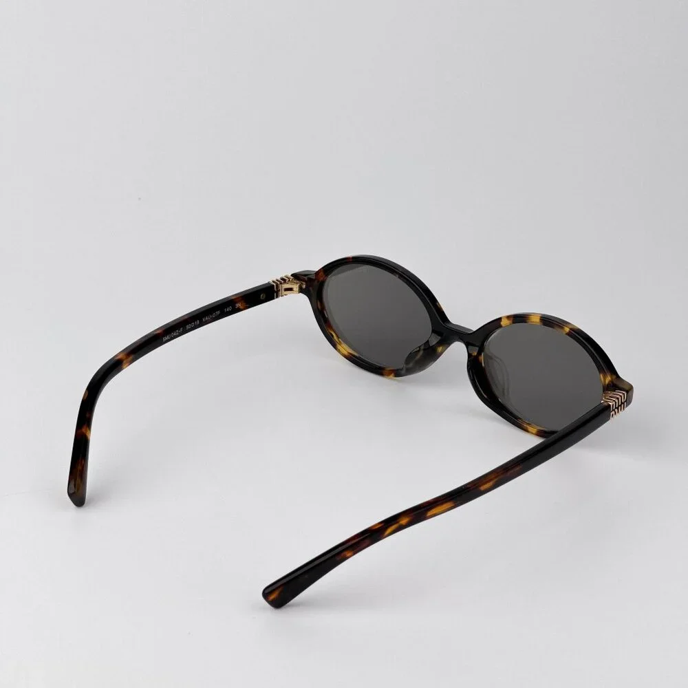 Miu Miu REGARD MU04ZSF Sunglasses – Havana Oval Grey Mirror Silver | Model VAU07